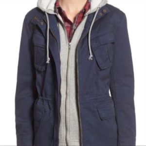 Treasure & Bond Utility Jacket with Sweatshirt Insert - Blue, Size XS